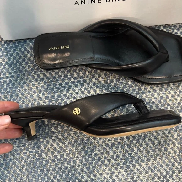 Anine Bing Black Viola Kitten Heel Black 37